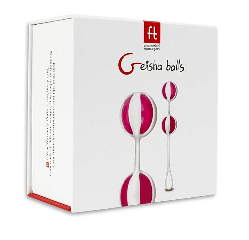 Розовые с белым вагинальные шарики Fun Toys Geisha Balls FT10042