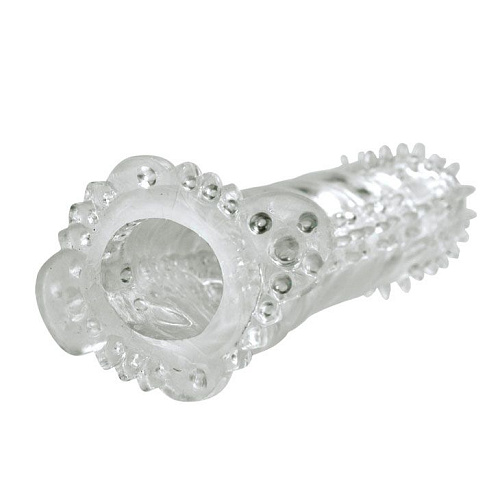 Прозрачная насадка на пенис со стимуляцией предвагинальной зоны Baile BI-026202 (14 см)