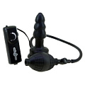 Чёрная анальная вибровтулка с функцией подкачки Seven Creations 16-44BLK-BX (10 см)