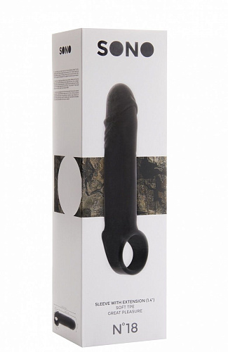 Чёрная насадка на пенис Shots Media BV SON018BLK SON018BLK