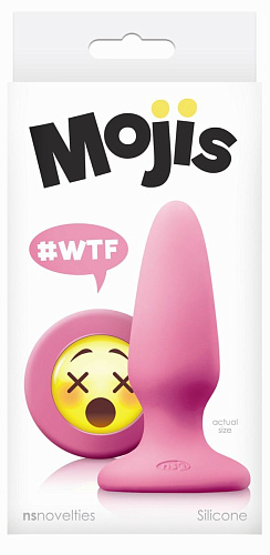Розовая силиконовая пробка среднего размера NS Novelties Emoji WTF NSN-0513-24 (10,2 см)