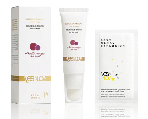 Массажное масло с кисточкой YESforLOV DELICIOUS BRUSH RED FRUITS YFL01B33 (50 мл)