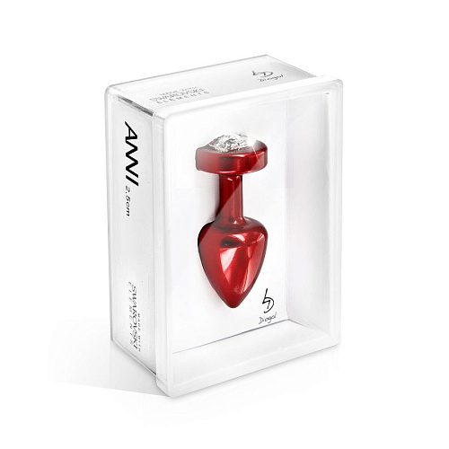 Красная анальная пробка с кристаллом-сердцем DIOGOL Anni R Heart Red T1 8120010098 (6 см)