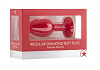Красная анальная пробка с прозрачным кристаллом Shots Media BV OUCH! Regular Diamond Butt Plug OU181RED (7,3 см)