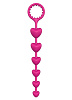 Розовая анальная цепочка с шариками-сердечками Dream Toys HEART BEADS 21495 (23 см)