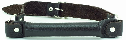 Чёрный кожаный кляп-трензель БДСМ арсенал 60006ars