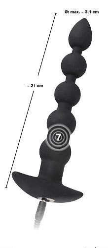 Чёрная анальная цепочка с вибрацией Orion 05928200000 (21 см)