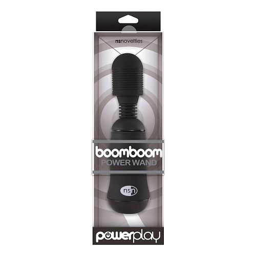 Чёрный вибромассажёр для эрогенных зон NS Novelties BoomBoom Power Wand NSN-0316-43 (18 см)