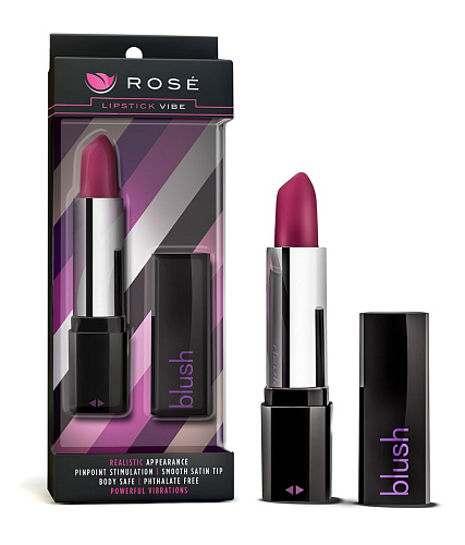 Чёрный вибратор в форме помады Blush Novelties Rose Lipstick Vibe BL-37215