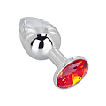 Мини-плаг из стали с красным кристаллом Erotic Fantasy Red Flame EF-HM-003 (6,5 см)
