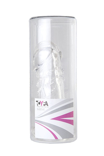 Прозрачная гелевая насадка с клиторальным отростком ToyFa 818016-1 (13 см)