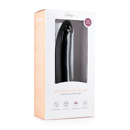 Чёрный силиконовый фаллоимитатор EDC Wholesale Suction Cup Dildo ET080BLK (21 см)