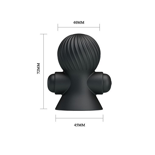 Чёрные перезаряжаемые вибростимуляторы для груди Baile BI-014545