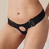 Чёрные кожаные трусики для больших насадок БДСМ арсенал 52010ars