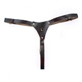 Чёрные кожаные трусики со штырьком для насадок БДСМ арсенал 52019ars