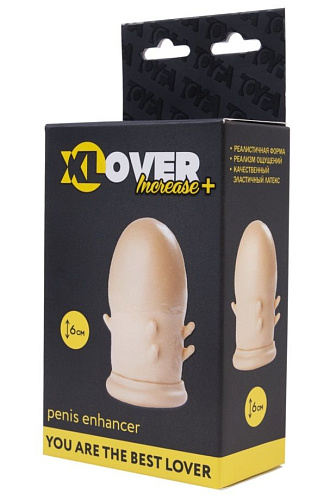 Удлиняющая насадка телесногоо цвета с усиками ToyFa 748012 (6 см)