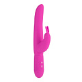 Розовый вибромассажёр со стимулятором клитора California Exotic Novelties BOUNDING BUNNY SE-4540-05-3