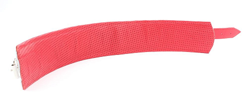 Бело-красный кожаный ошейник БДСМ арсенал 55046