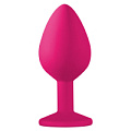 Средняя розовая анальная пробка с фиолетовым кристаллом Lola toys Emotions Cutie Medium 4012-02Lola (8,5 см)