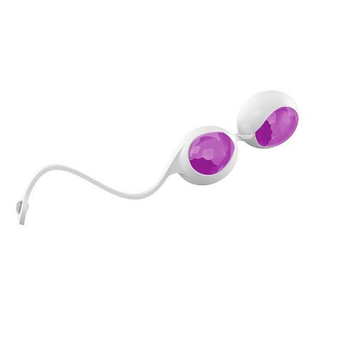 Ярко-розовые вагинальные шарики со сменными бусинами серого цвета OVO L1 VIOLET