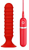 Красный ребристый анальный вибратор Dream Toys RIBBED TORPEDO 20718 (15 см)