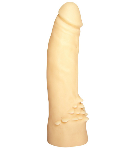 Реалистичный пустотелый фаллоимитатор телесного цвета с шипами у основания Сумерки богов 100-10 BU SB (17 см)