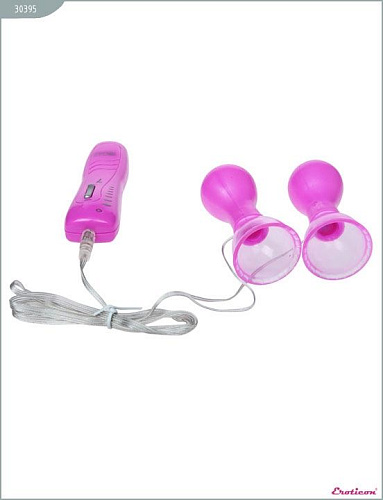 Фиолетовые помпы для сосков с вибрацией Eroticon 30395