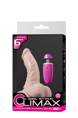 Телесный перезаряжаемый вибратор NMC G-GIRL 6.5INCH PVC RECHARGEABLE VIBRATOR 111726 (16,5 см)