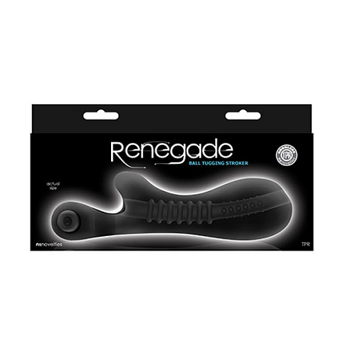 Чёрный мастурбатор с вибростимулятором мошонки NS Novelties Renegade Ball Tugging Stroker NSN-1151-33