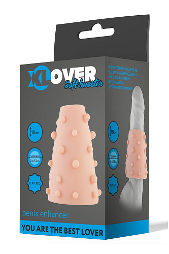 Телесная насадка в форме конуса с шишечками ToyFa XLover 748004 (10 см)