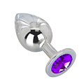 Большой плаг из стали с фиолетовым кристаллом Erotic Fantasy Violet Dream EF-HM-016 (9,5 см)