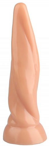 Телесный витой конический анальный фаллоимитатор Сумерки богов 1017-08 BX DD (22,5 см)