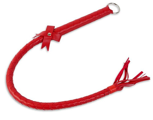 Красный кнут с бантиком на рукояти Пикантные штучки DP098