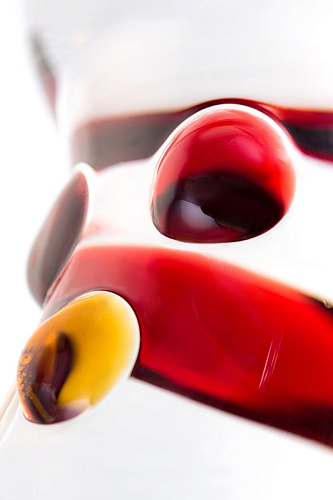 Изогнутый стеклянный фаллос с объемными точками Sexus 912041