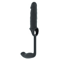 Серая насадка с анальным стимулятором Shots Media BV Stretchy Penis Exten and Plug No.34 SON034GRY
