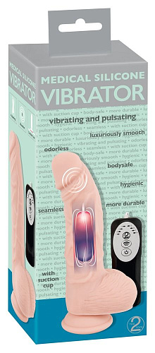 Телесный вибратор-реалистик Orion Medical Silicone Pulsating Vibrator 05968760000 (20 см)