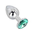 Мини-плаг из стали с зелёным кристаллом Erotic Fantasy Green Lime EF-HM-007 (6,5 см)