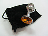 Анальное украшение с оранжевым кристаллом Anal Jewelry Plug BUTT PLUG Small SM-08 (7 см)