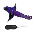 Фиолетовый страпон с вибрацией Howells 10Mode Vibrations Harness-G spot Dong 92003Purple (18,7 см)