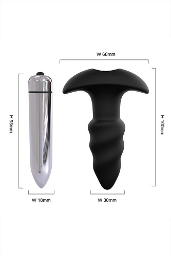 Чёрная анальная втулка с вибрацией S-HANDE Lovearrow SHD-013 (10 см)