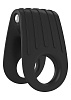 Двойное чёрное эрекционное кольцо с вибрацией OVO B12 BLACK