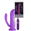 Анально-вагинальный вибромассажёр фиолетового цвета Dream Toys PURRFECT SILICONE 2WAYS VIBRATOR 20799 (17 см)