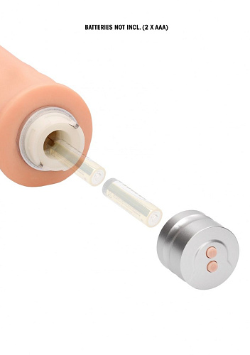 Телесный реалистичный вибратор Shots Media BV Vibrating Dildo REA088FLE (25 см)