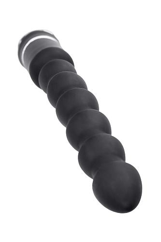 Чёрный силиконовый анальный вибростимулятор ToyFa ZL05 (35 см)