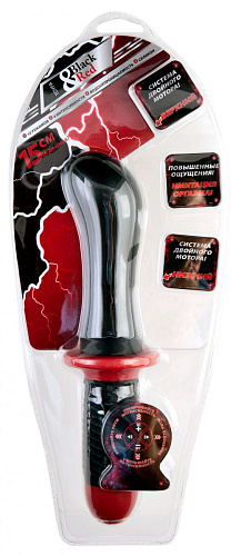 Двусторонний чёрный вибратор с двойным мотором ToyFa 901340-5 (28 см)