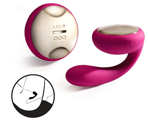 Ярко-розовый вибромассажёр для пар Lelo Ida Cerise LEL7459