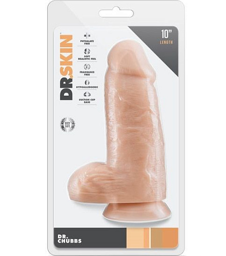 Телесный фаллоимитатор с мошонкой Blush Novelties Dr. Chubbs BL-15483 (25,4 см)