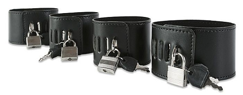 Набор чёрных фиксаторов для рук и ног Пикантные штучки DP163