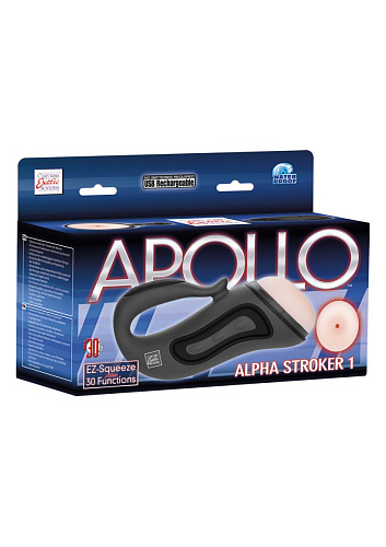 Серый мастурбатор с вибрацией California Exotic Novelties APOLLO ALPHA STROKER SE-0848-50-3