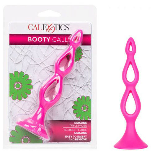 Розовая анальная ёлочка California Exotic Novelties Silicone Triple Probe SE-0393-51-2 (14,5 см)